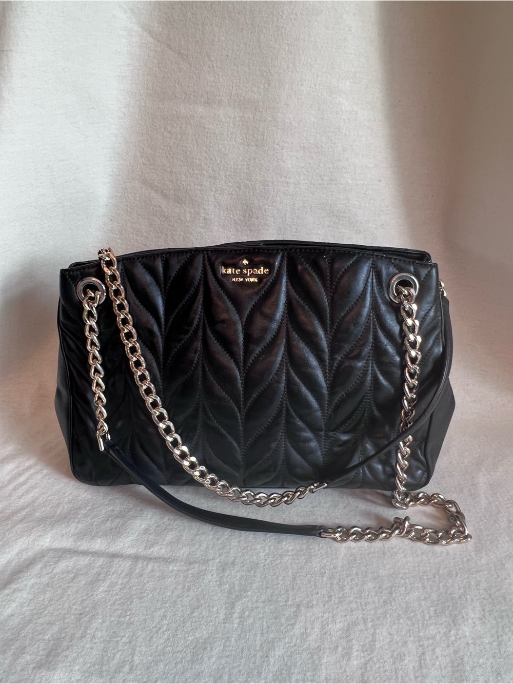 kate spade Black Quilted Leather Chain-Handle Shoulder Bag